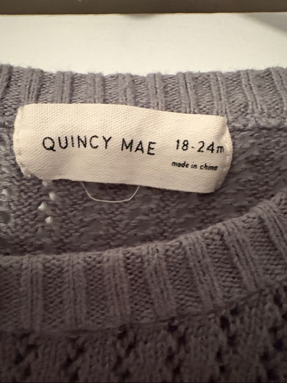 Quincy Mae Gray Knit Baby One-Piece Bodysuit